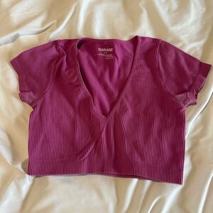 Garage Women's Fuchsia Ribbed Crop Top